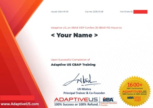 Adaptive US CBAP Certificate