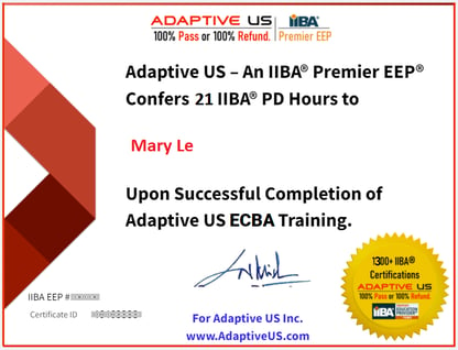 Adaptive US ECBA Training Certificate Sample
