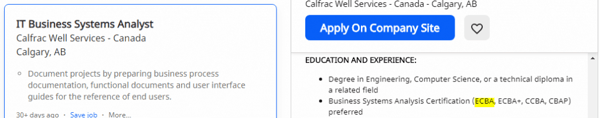 BA opening in Calfrac Well Services, Calgary, Canada