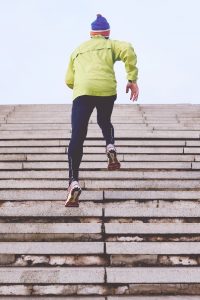 Man climbing stairs