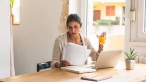 Woman working on a Laptop