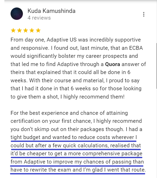 Kuda ECBA Testimonial