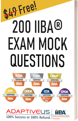 200 IIBA Mock Questions Cover Page 3D - Transparent